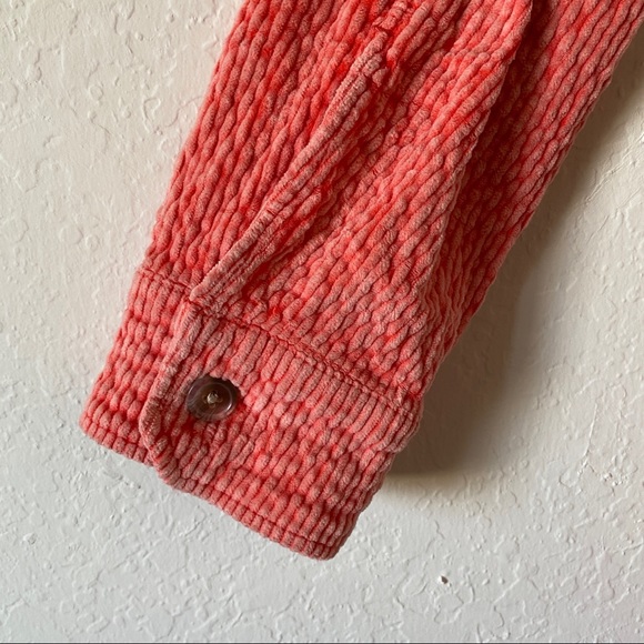 BDG Urban Outfitters Womens Size L Jacket Neon Pink Button Down Collared Sweater - Picture 10 of 13